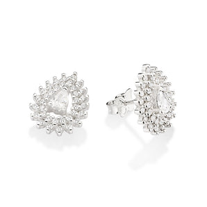 SILVER 925 COLD WINTER BUTTON EARRINGS