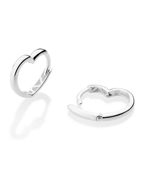 SILVER 925 HEART HUGGIE EARRINGS