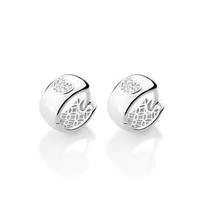 SILVER 925 RAISED HEART HUGGIE EARRINGS