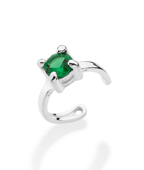 SILVER 925 GREEN SPARK EAR CUFF