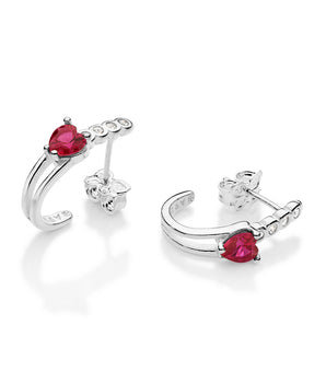 SILVER 925 LOVE DROP HUGGIE EARRINGS