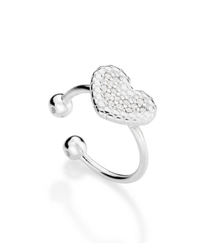 SILVER 925 HEARTBEAT EAR CUFF