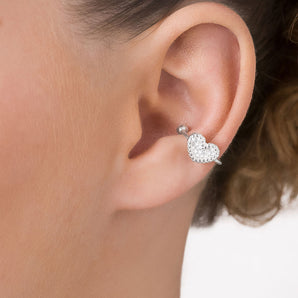 SILVER 925 HEARTBEAT EAR CUFF