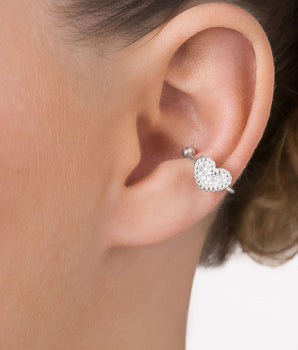 SILVER 925 HEARTBEAT EAR CUFF