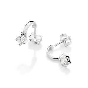 SILVER 925 DROP SPARK HUGGIE EARRINGS