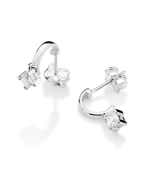 SILVER 925 DROP SPARK HUGGIE EARRINGS
