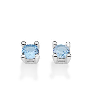 SILVER 925 CLASSIC GLOW STUD EARRINGS IN LIGHT BLUE