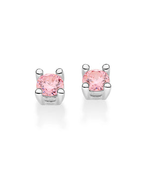 SILVER 925 CLASSIC GLOW STUD EARRINGS IN LIGHT PINK