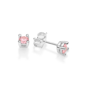 SILVER 925 CLASSIC GLOW STUD EARRINGS IN LIGHT PINK
