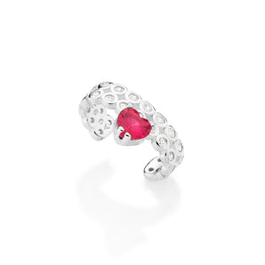 SILVER 925 PINK LOVE EAR CUFF