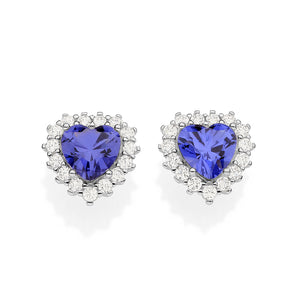 SILVER 925 ROYAL HEART STUD EARRINGS