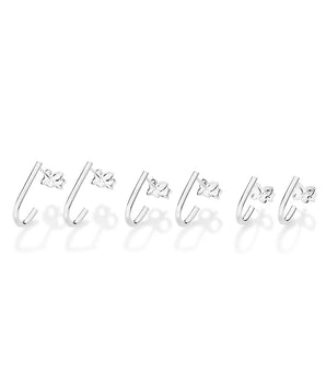 SILVER 925 DAILY HUGGIE EARRINGS SET