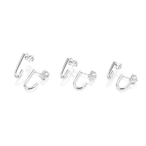 SILVER 925 DAILY HUGGIE EARRINGS SET