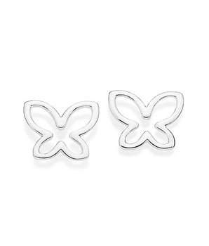 SILVER 925 HOLLOW ROMMANEL BUTTERFLY STUD EARRINGS