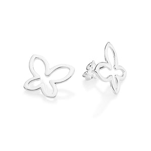 SILVER 925 HOLLOW ROMMANEL BUTTERFLY STUD EARRINGS