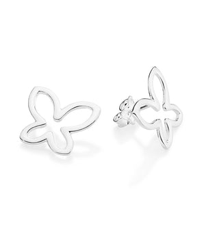 SILVER 925 HOLLOW ROMMANEL BUTTERFLY STUD EARRINGS