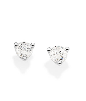 SILVER 925 CLASSIC GLOW STUD EARRINGS IN WHITE