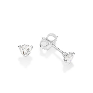 SILVER 925 CLASSIC GLOW STUD EARRINGS IN WHITE