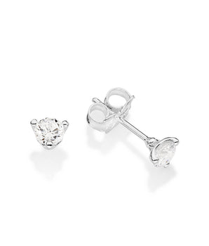 SILVER 925 CLASSIC GLOW STUD EARRINGS IN WHITE