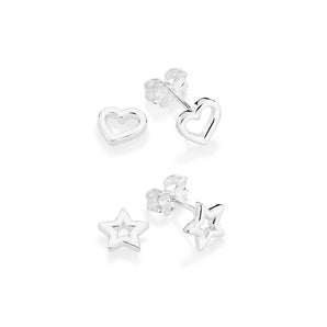 SILVER 925 CELESTIAL STUD EARRINGS KIT