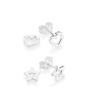 SILVER 925 CELESTIAL STUD EARRINGS KIT