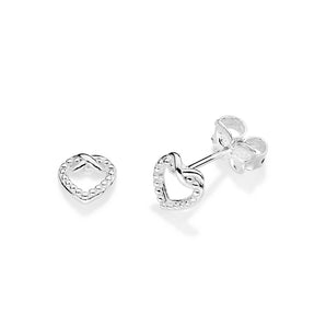SILVER 925 INFINITE HEART STUD EARRINGS