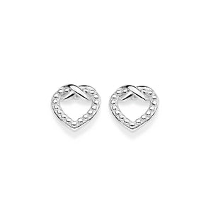 SILVER 925 INFINITE HEART STUD EARRINGS