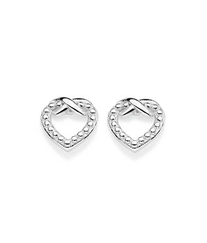 SILVER 925 INFINITE HEART STUD EARRINGS