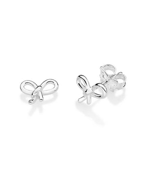 SILVER 925 WHISPER BOW STUD EARRINGS