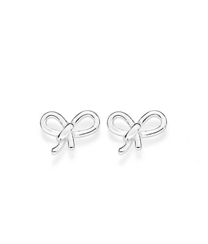 SILVER 925 WHISPER BOW STUD EARRINGS