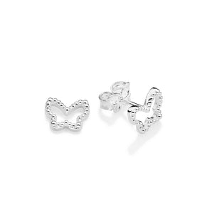 SILVER 925 FLUTTER BUTTERFLY STUD EARRINGS