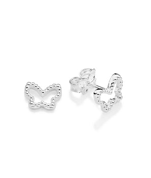 SILVER 925 FLUTTER BUTTERFLY STUD EARRINGS