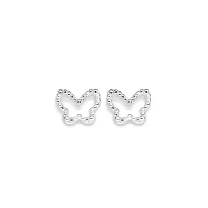 SILVER 925 FLUTTER BUTTERFLY STUD EARRINGS