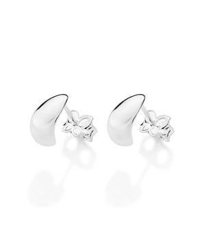 SILVER 925 HALF-MOON HUGGIE EARRINGS
