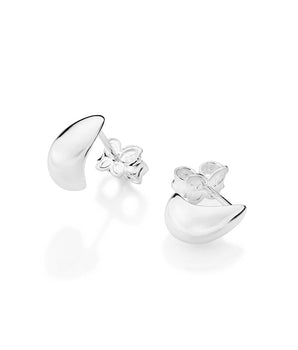 SILVER 925 HALF-MOON HUGGIE EARRINGS