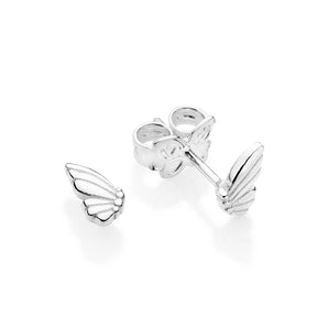 SILVER 925 HALF-AND-HALF BUTTERFLY WING EARRINGS