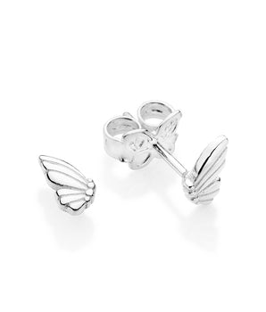 SILVER 925 HALF-AND-HALF BUTTERFLY WING EARRINGS