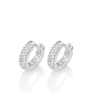 SILVER 925 RADIANCE HUGGIE EARRINGS