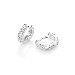 SILVER 925 RADIANCE HUGGIE EARRINGS