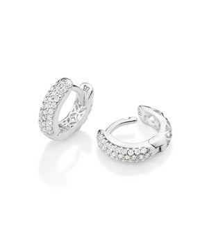 SILVER 925 RADIANCE HUGGIE EARRINGS