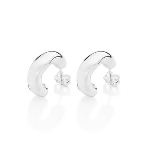 SILVER 925 ESSENTIAL HUGGIE EARRINGS
