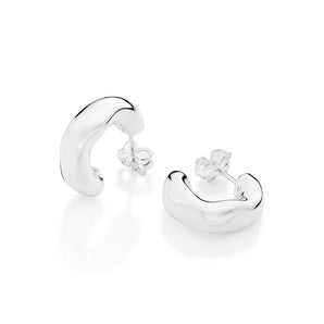 SILVER 925 ESSENTIAL HUGGIE EARRINGS
