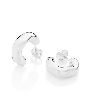 SILVER 925 ESSENTIAL HUGGIE EARRINGS