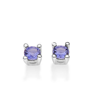 SILVER 925 CLASSIC GLOW STUD EARRINGS IN PURPLE