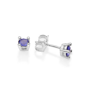 SILVER 925 CLASSIC GLOW STUD EARRINGS IN PURPLE