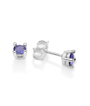 SILVER 925 CLASSIC GLOW STUD EARRINGS IN PURPLE