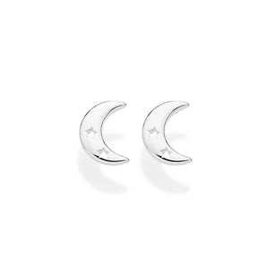 SOLID 925 SILVER MOON EARRING
