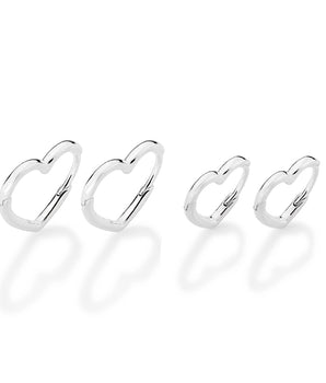 SILVER 925 HEART HUGGIES EARRING KIT