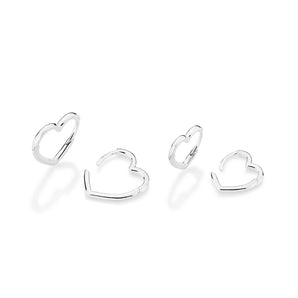 SILVER 925 HEART HUGGIES EARRING KIT