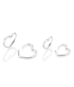 SILVER 925 HEART HUGGIES EARRING KIT